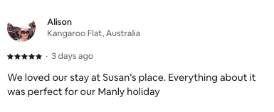Guest review screenshot
