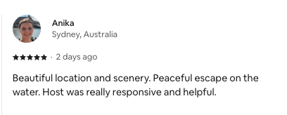 Guest review screenshot