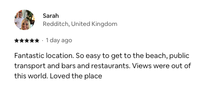 Guest review screenshot